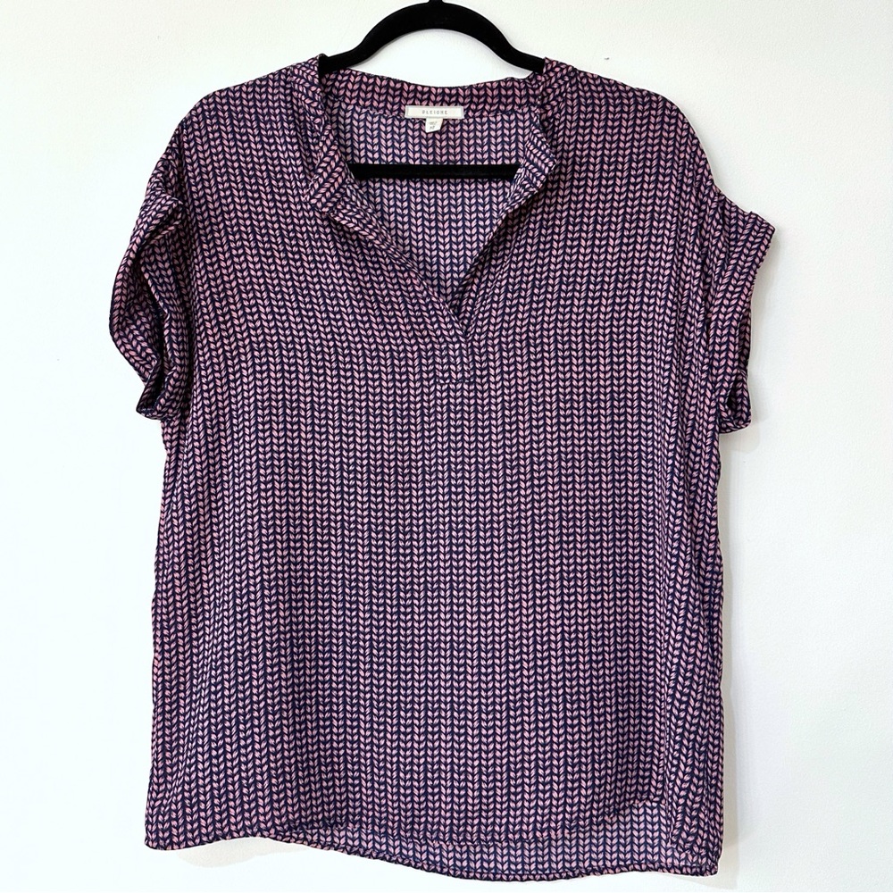 Pleione Womens Short Sleeve Tunic Top Size Petite Medium